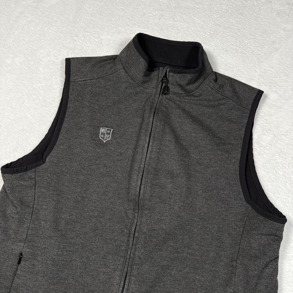 Mizzen+Main Vest Mens Medium Gray Full Zip Stretch Golf Performance Softshell